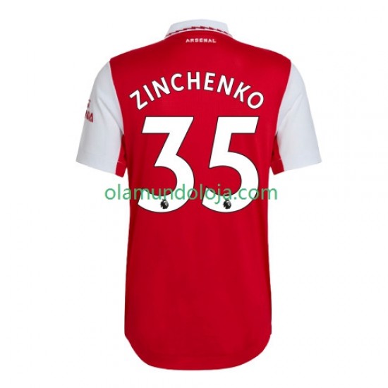 Camisola Arsenal Zinchenko 35 Homem Equipamento Primeiro 2022-2023 Manga Curta